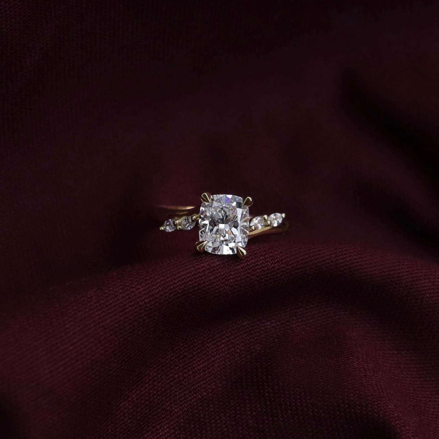 The Amira Ring™ - Elongated Cushion with Marquise Accents