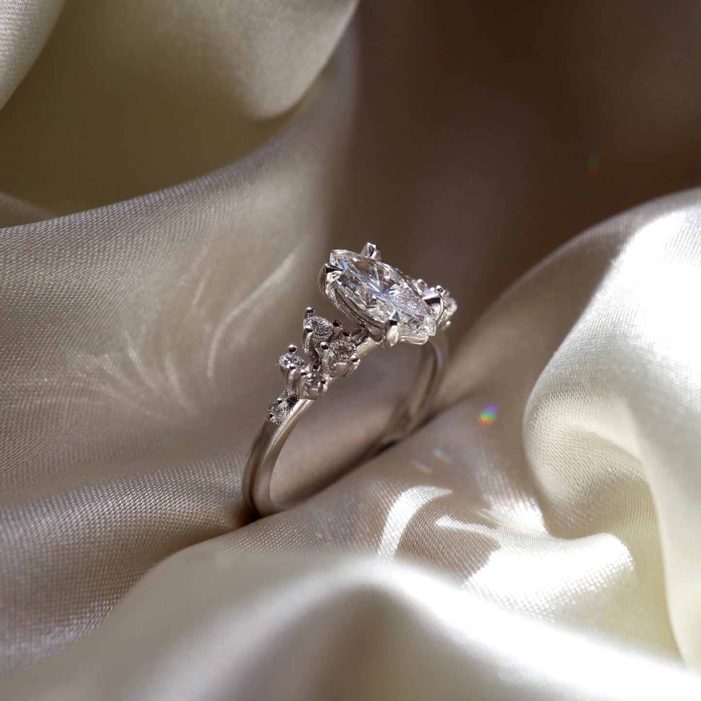 The Aurora Ring - Marquise with Round Brilliant Accents
