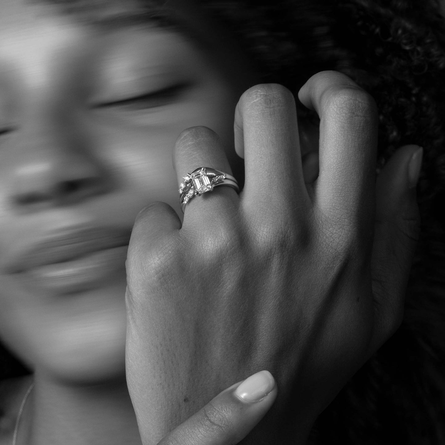 The Eve Ring - Curved Round Brilliant Ceremonial Ring