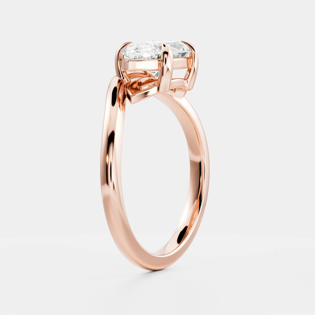 The Maya Ring - Marquise Curved Solitaire