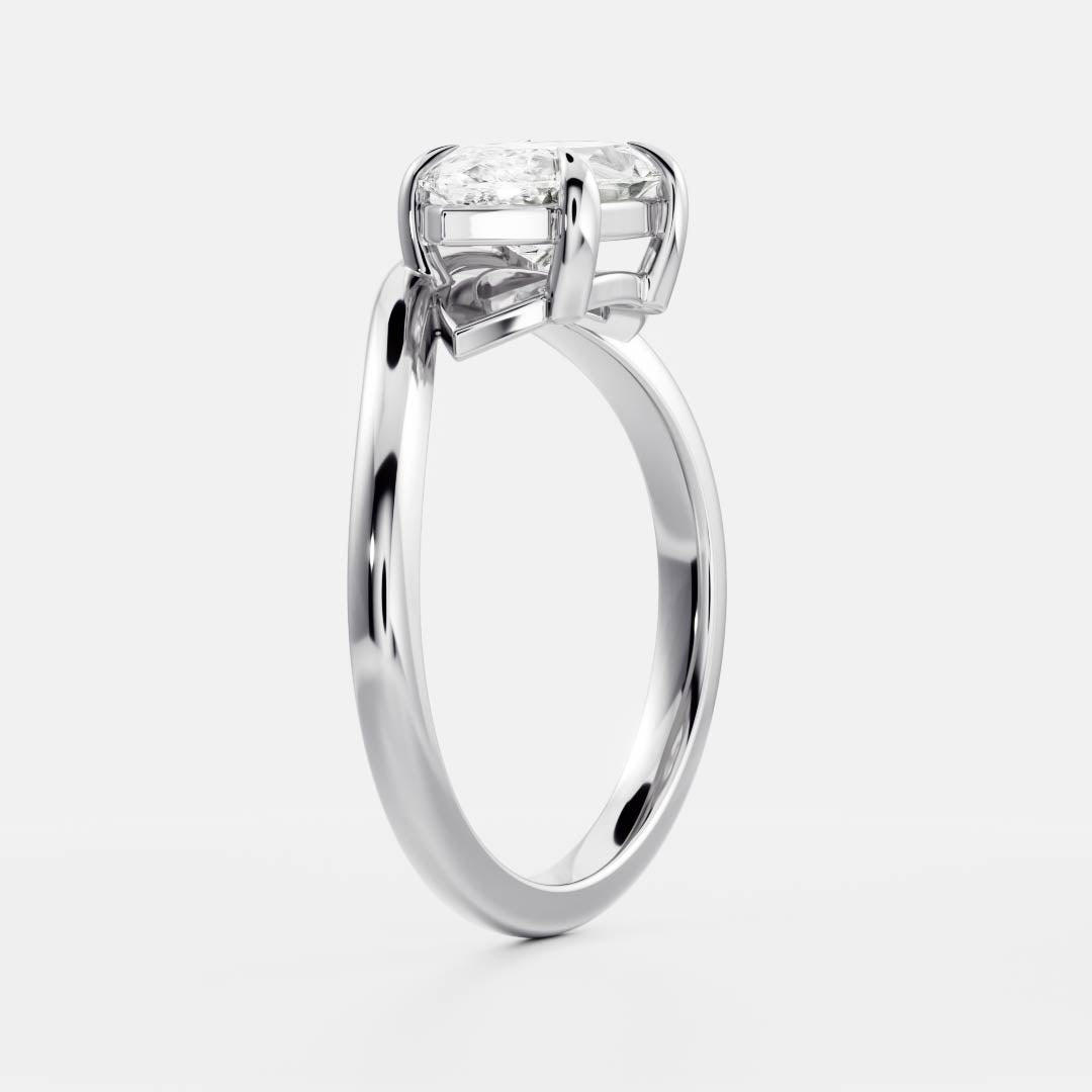 The Maya Ring - Marquise Curved Solitaire