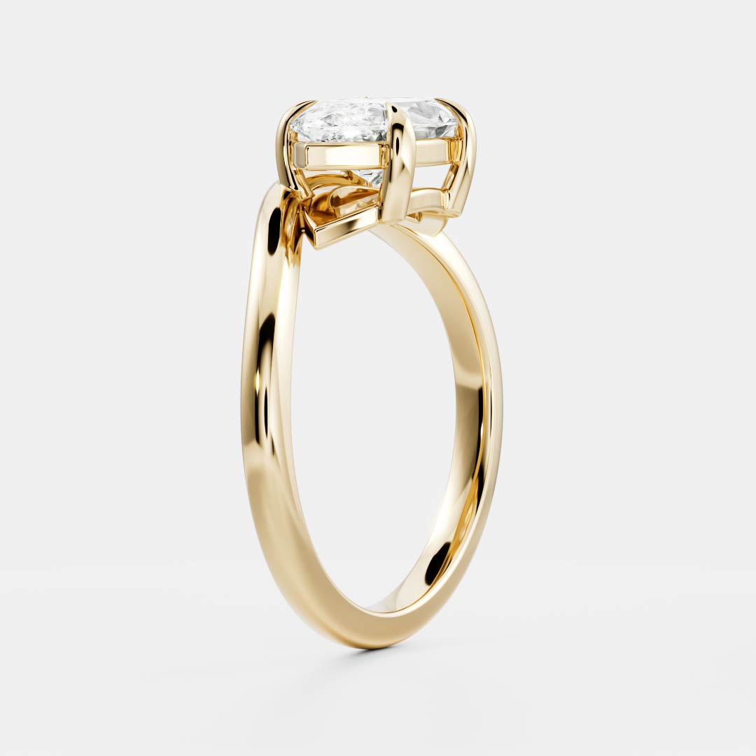 The Maya Ring - Marquise Curved Solitaire