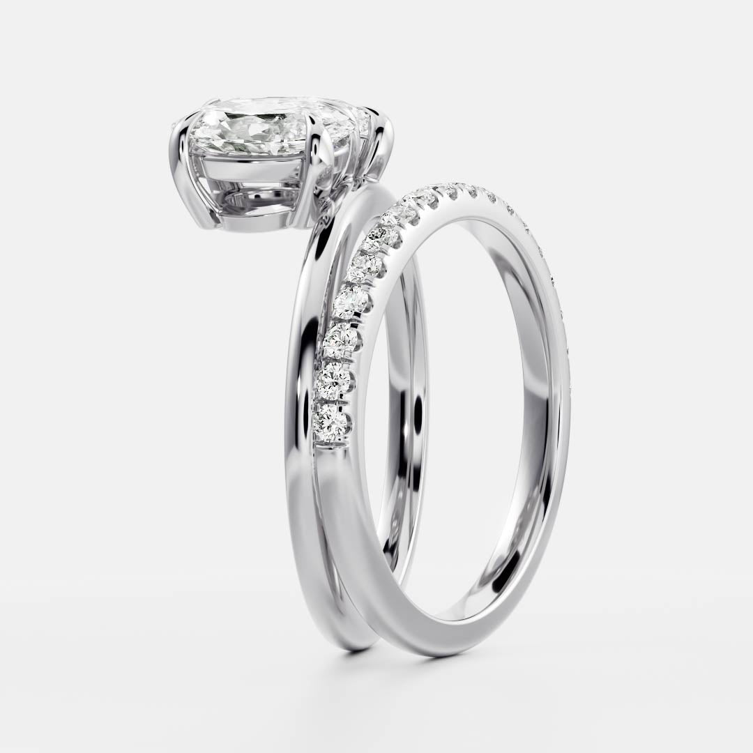 The Emerie Ring - Double Band Oval and Pear Toi Et Moi
