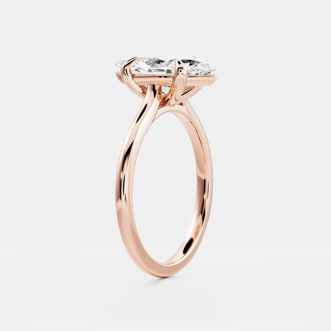 The Arie Ring - 0.71ct Marquise Lab Diamond Cathedral Solitaire