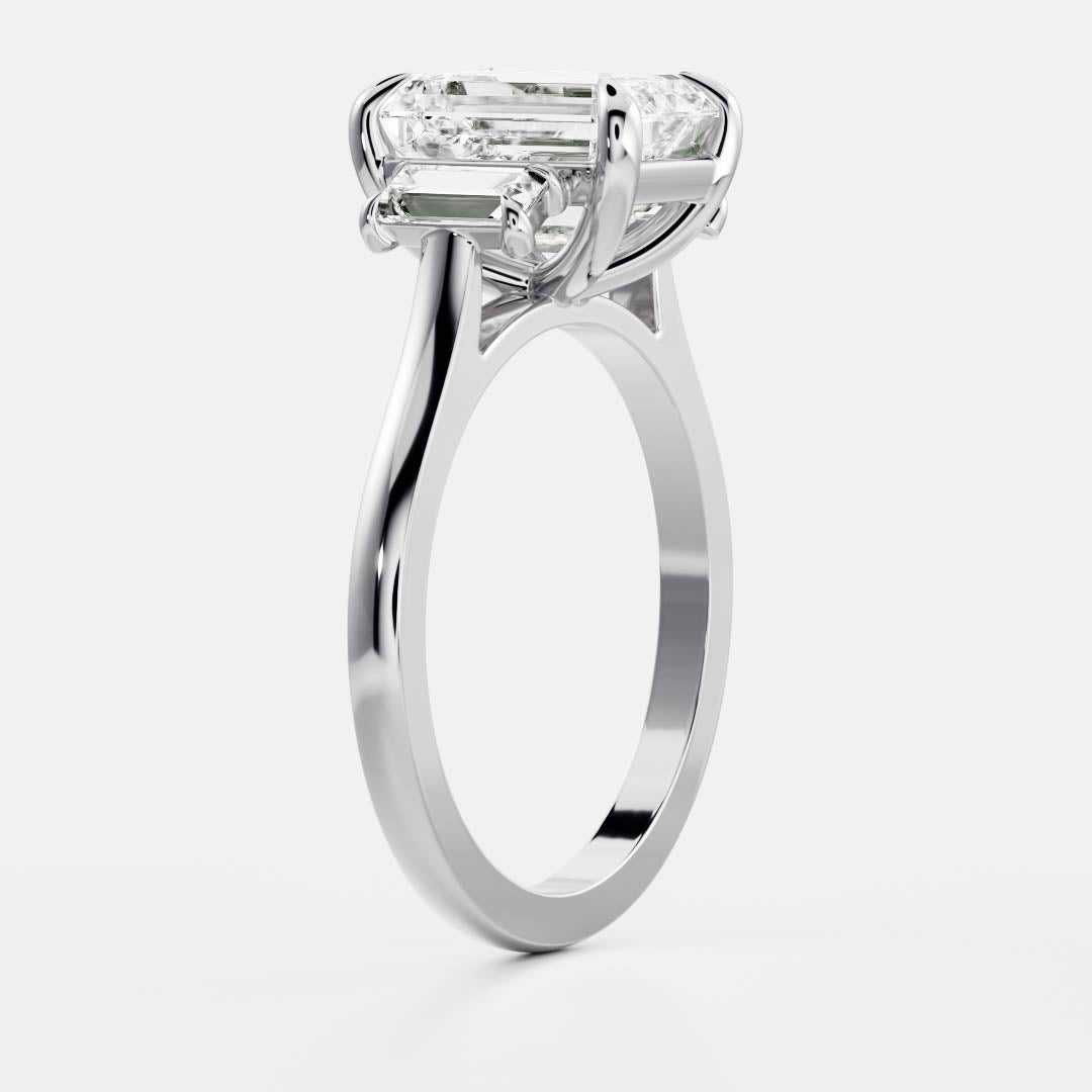 The Viola Ring - Emerald & Baguette Trilogy