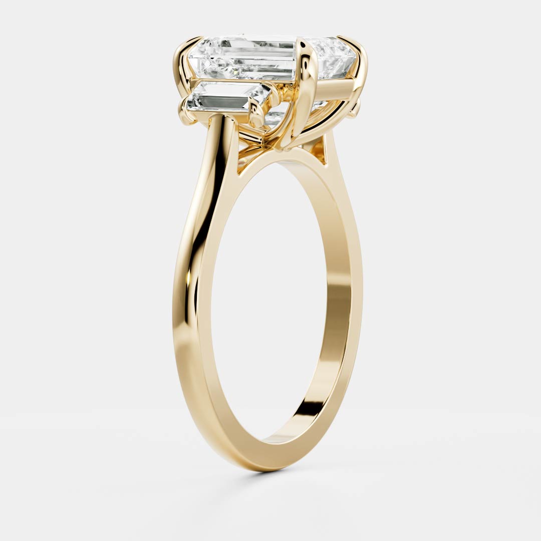 The Viola Ring - Emerald & Baguette Trilogy