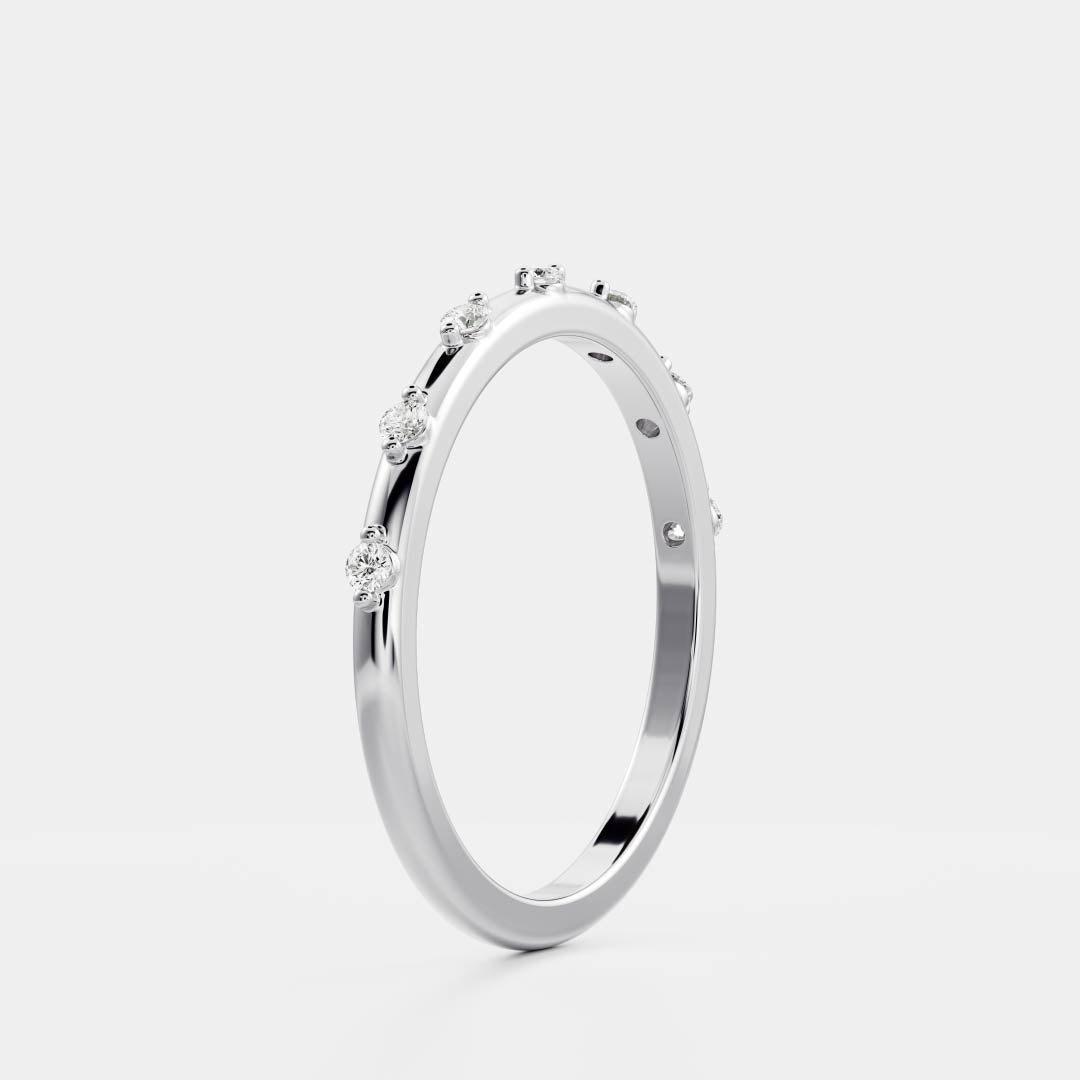 The Harlow Ring - Dainty Round Brilliant Band