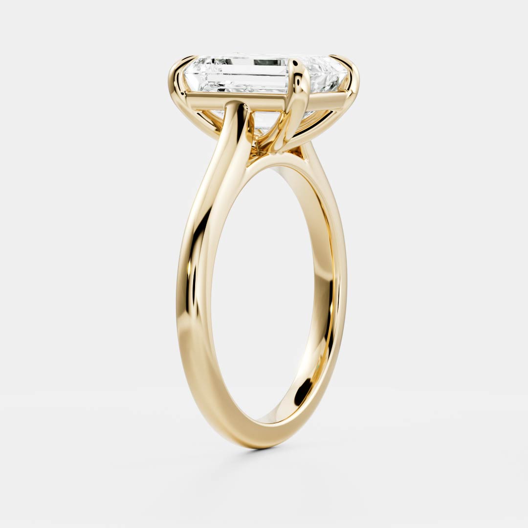 The Audrey Ring - Emerald Cathedral Solitaire