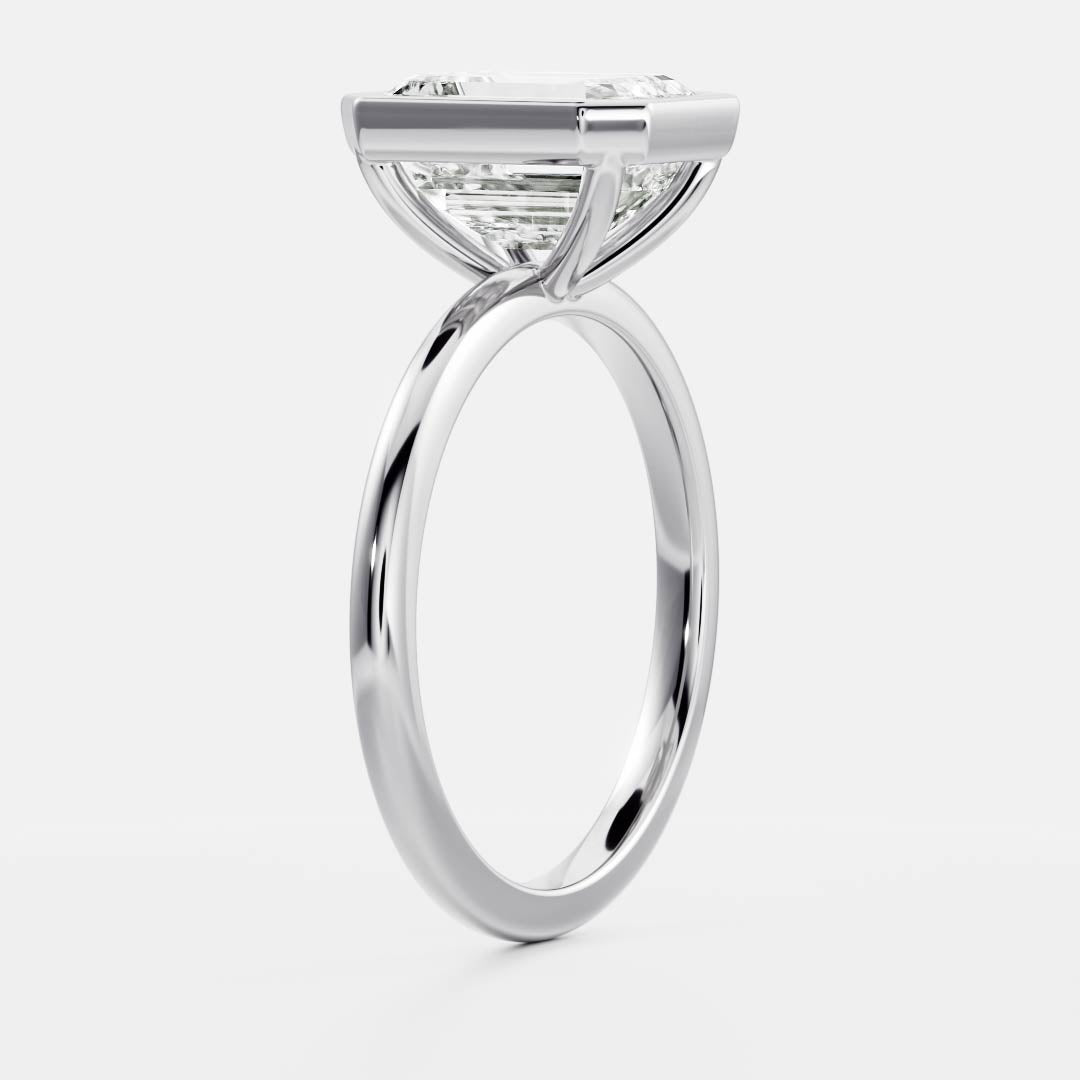 The Audrey Ring - Emerald Bezel Solitaire