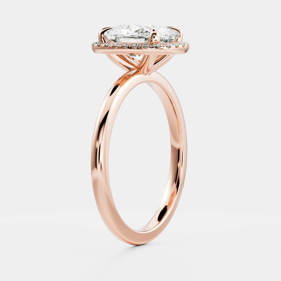 The Ophelia Ring - Elongated Cushion Halo