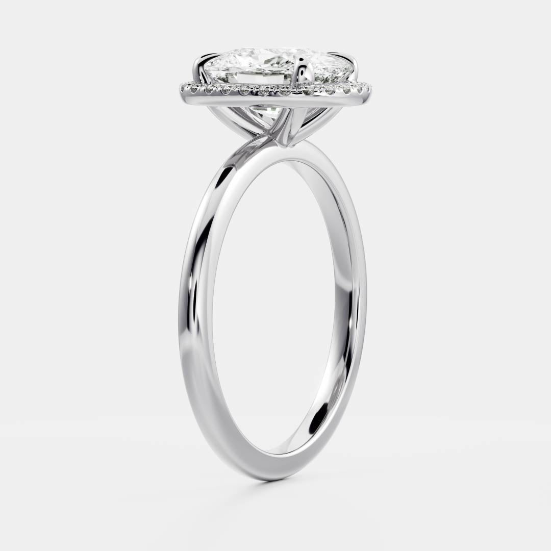 The Ophelia Ring - Elongated Cushion Halo