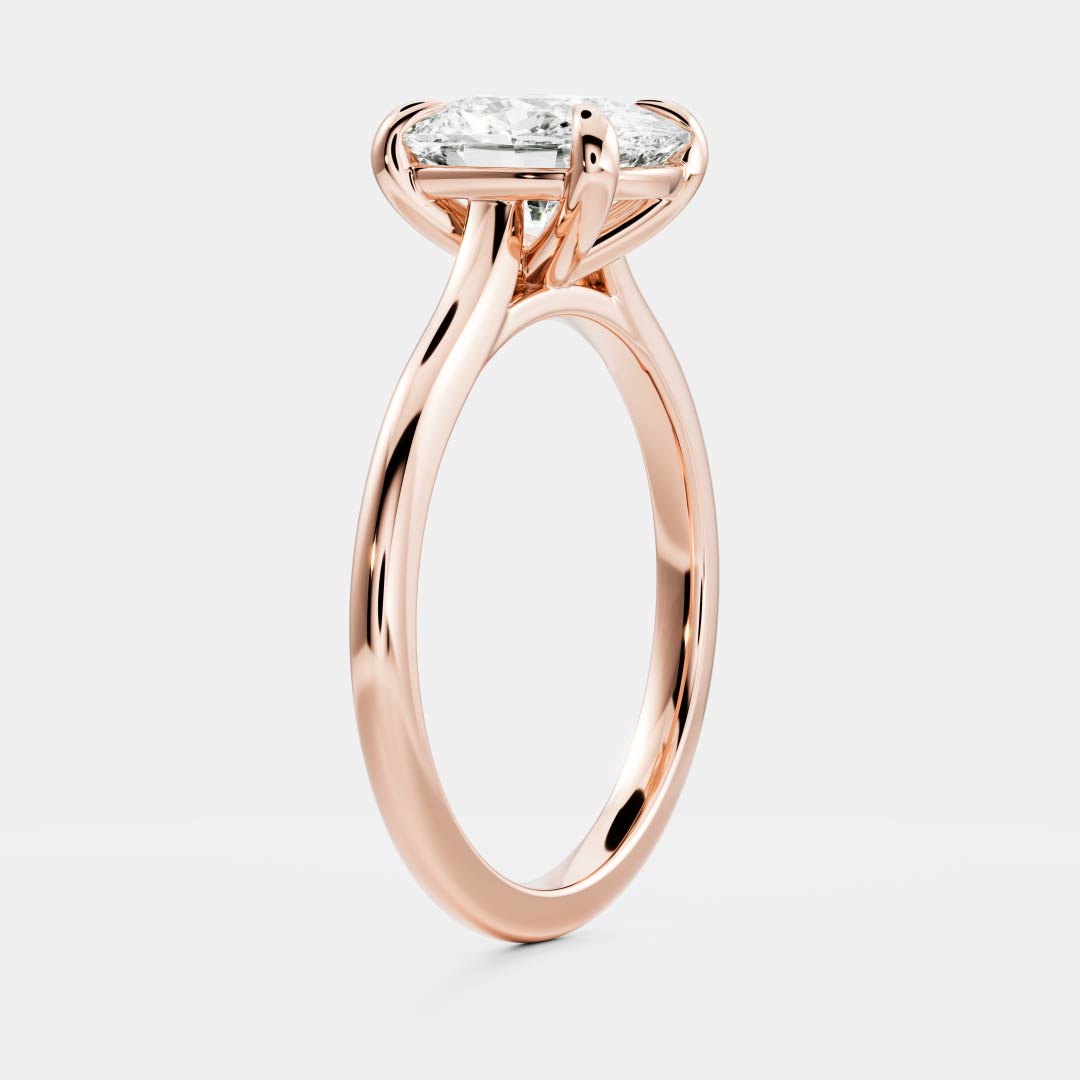 The Ophelia Ring - Elongated Cushion Cathedral Solitaire