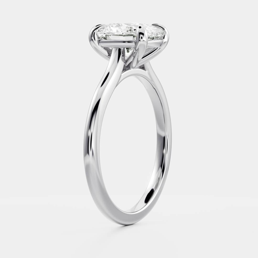 The Ophelia Ring - Elongated Cushion Cathedral Solitaire