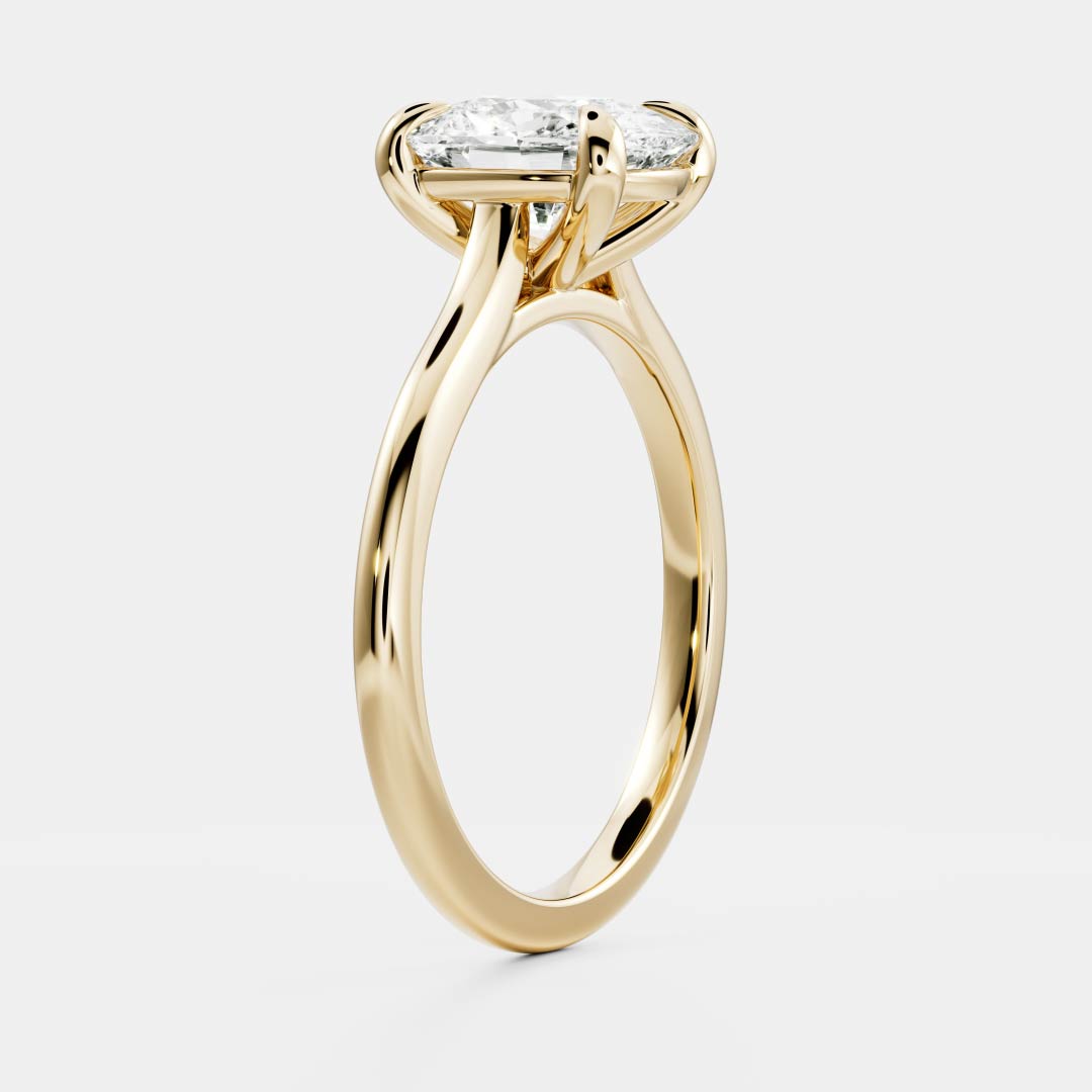 The Ophelia Ring - Elongated Cushion Cathedral Solitaire