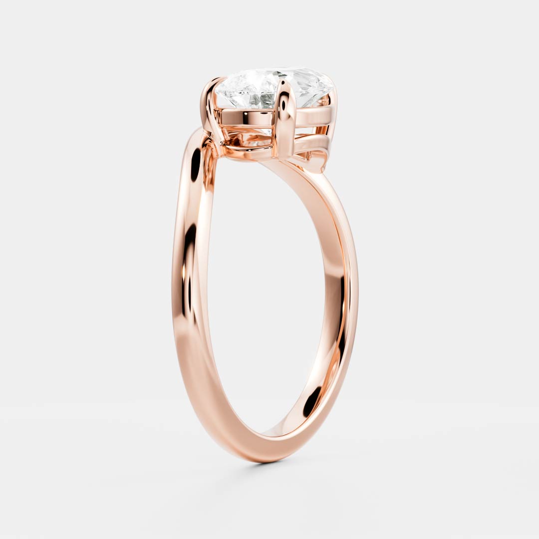 The Maya Ring - Pear Curved Solitaire