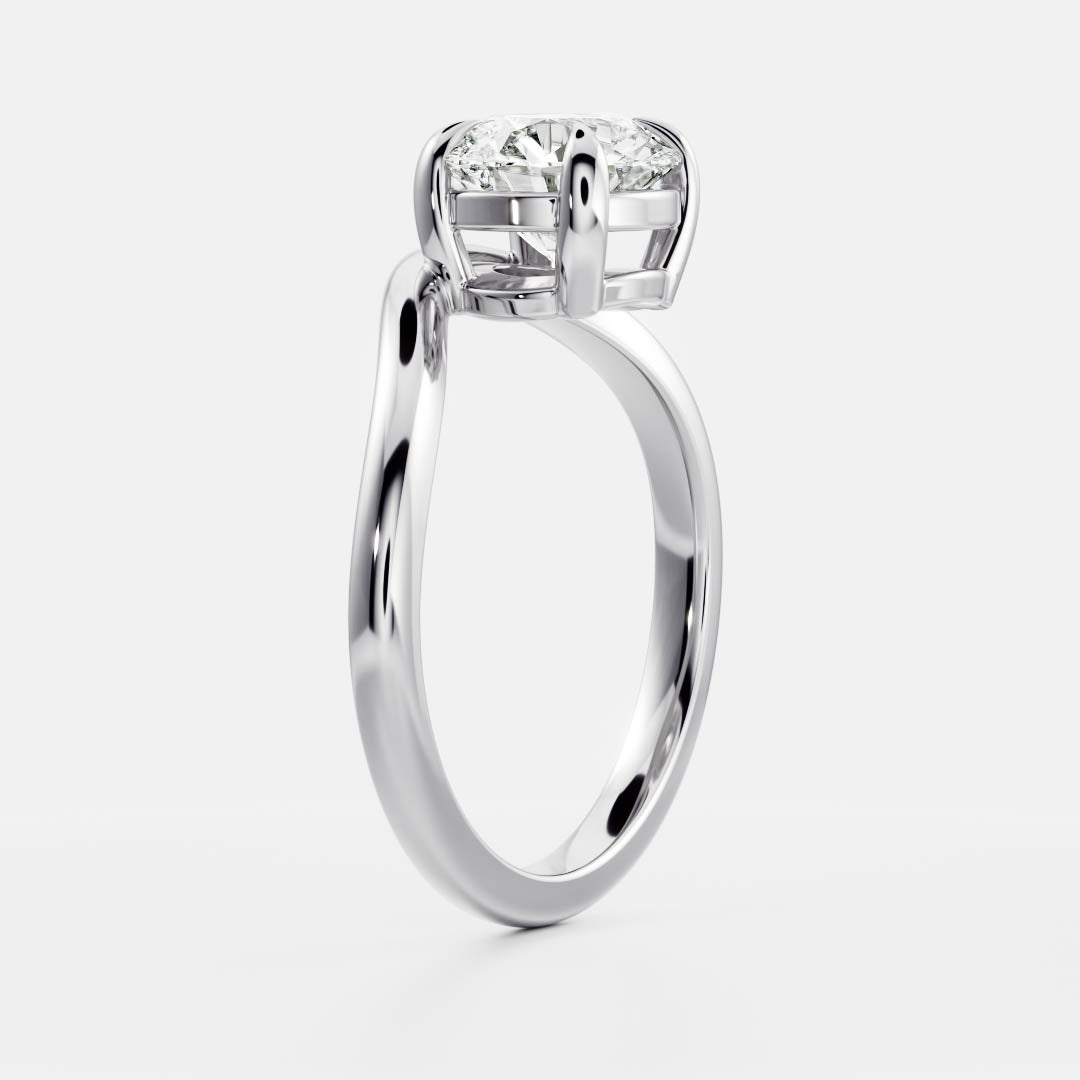 The Maya Ring - Round Curved Solitaire
