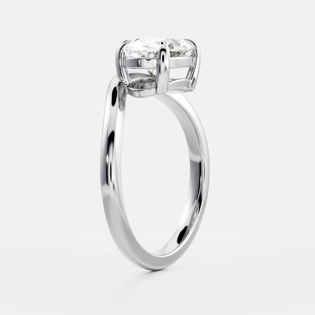 The Maya Ring - 1.5ct Moissanite Oval Curved Solitaire