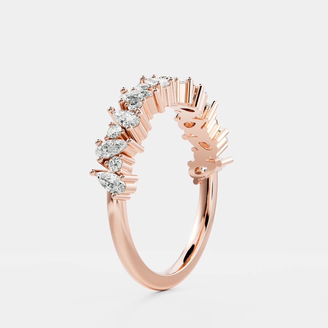 The Estelle Ring - Scattered Pear and Round Band