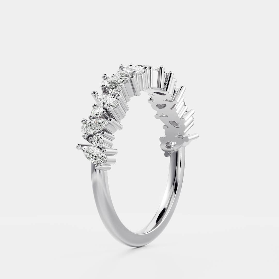 The Estelle Ring - Scattered Pear and Round Band