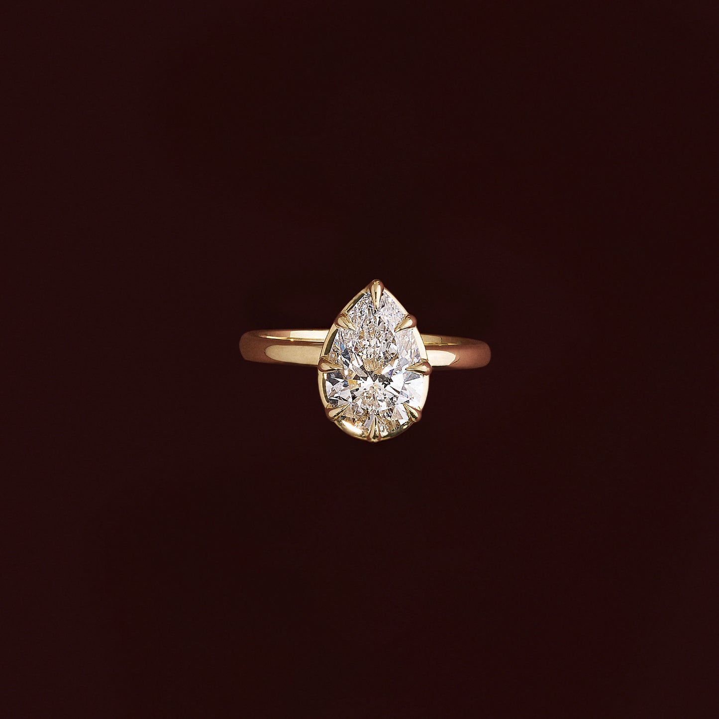The Sophia Ring - Pear Georgian Solitaire