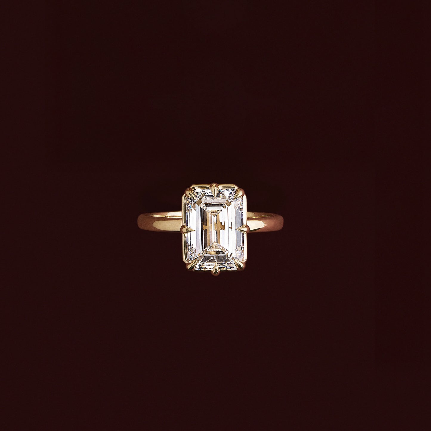 The Audrey Ring - Emerald Georgian Solitaire