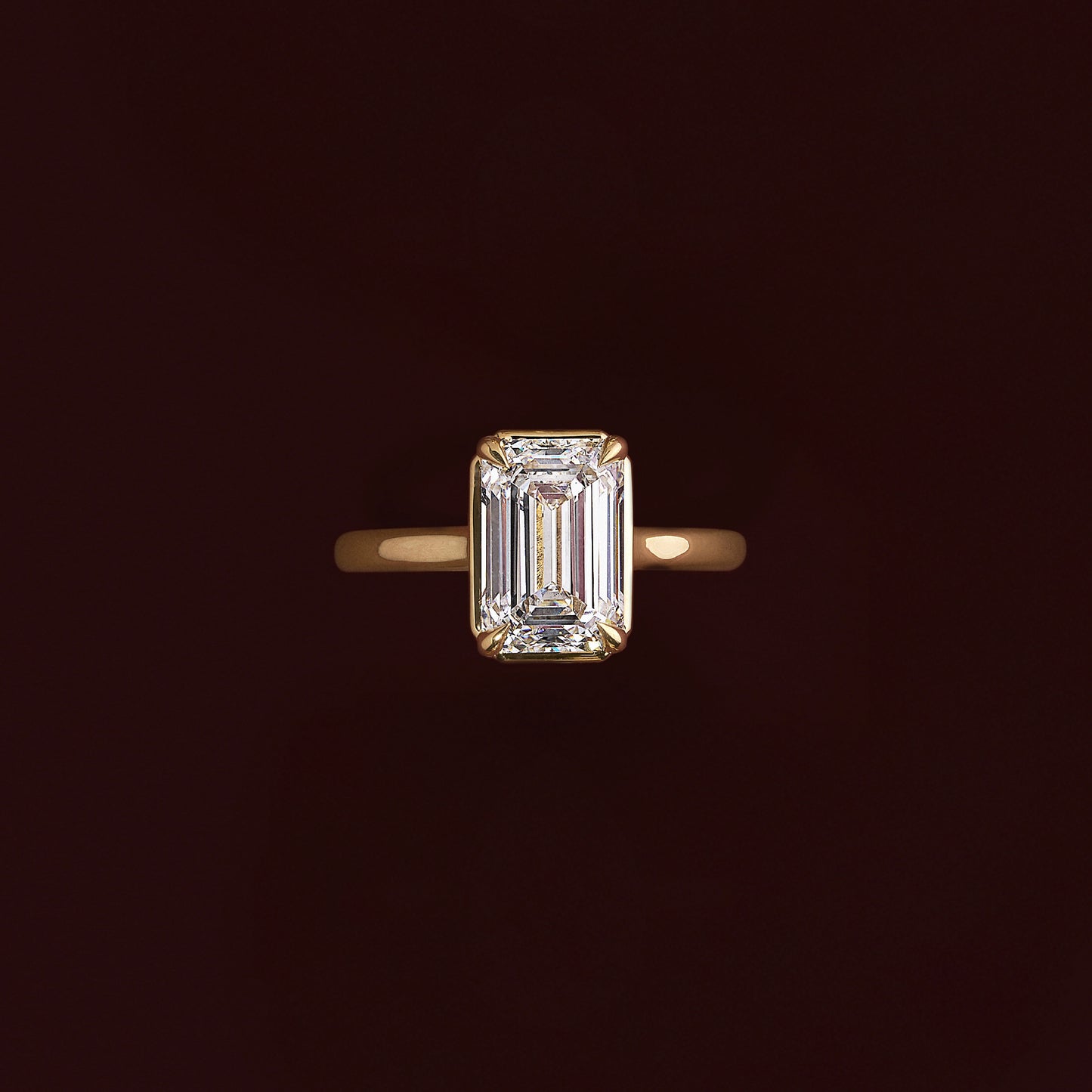 The Audrey Ring - Emerald Cathedral Georgian Solitaire