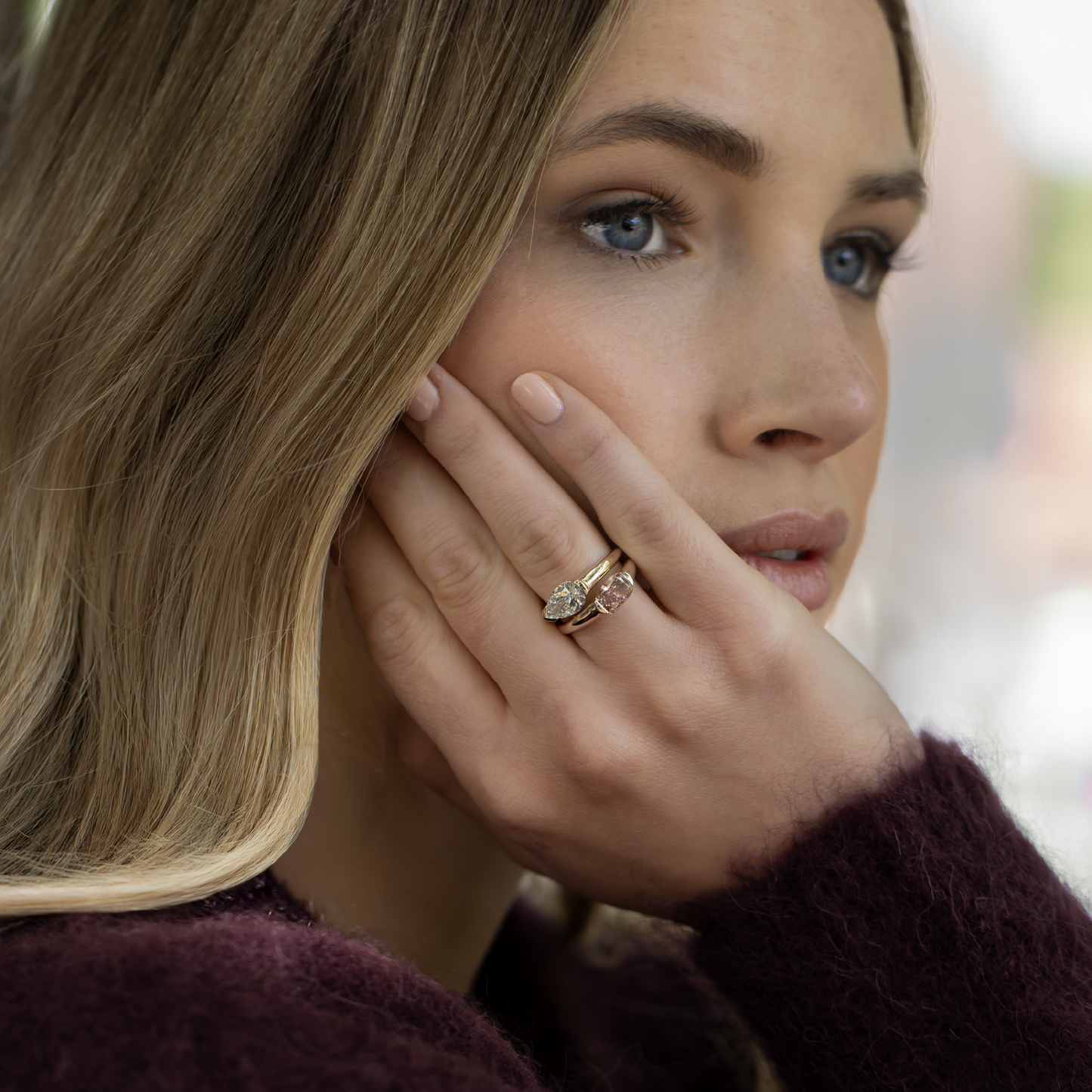 The Winslow Ring -  Pear Half Bezel Signet