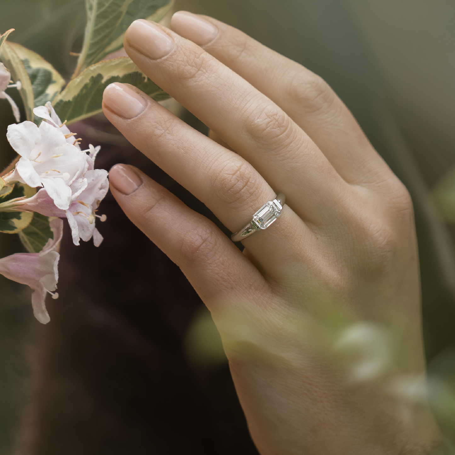The Winslow Ring -  Emerald Half Bezel Signet