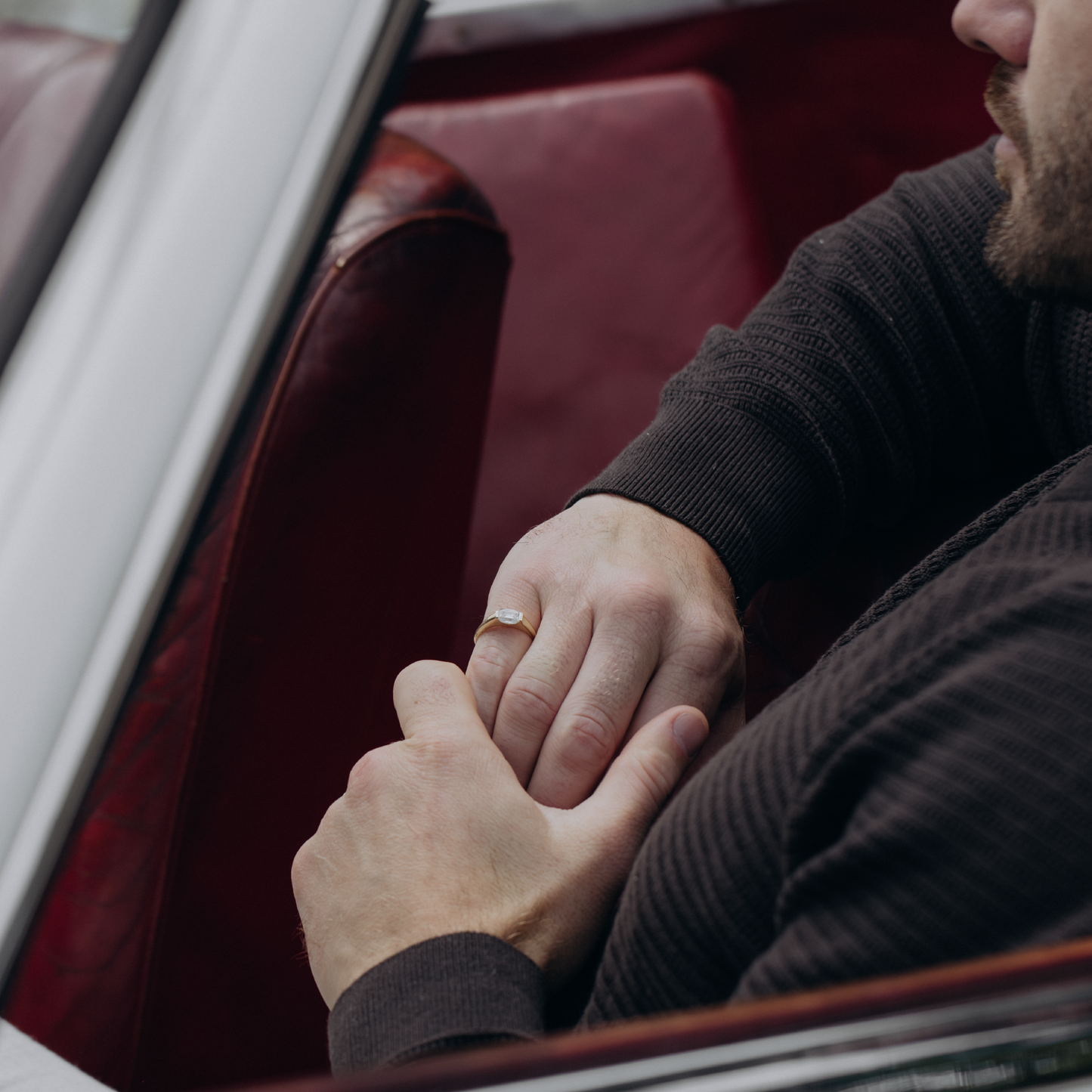 The Winslow Ring -  Emerald Half Bezel Signet