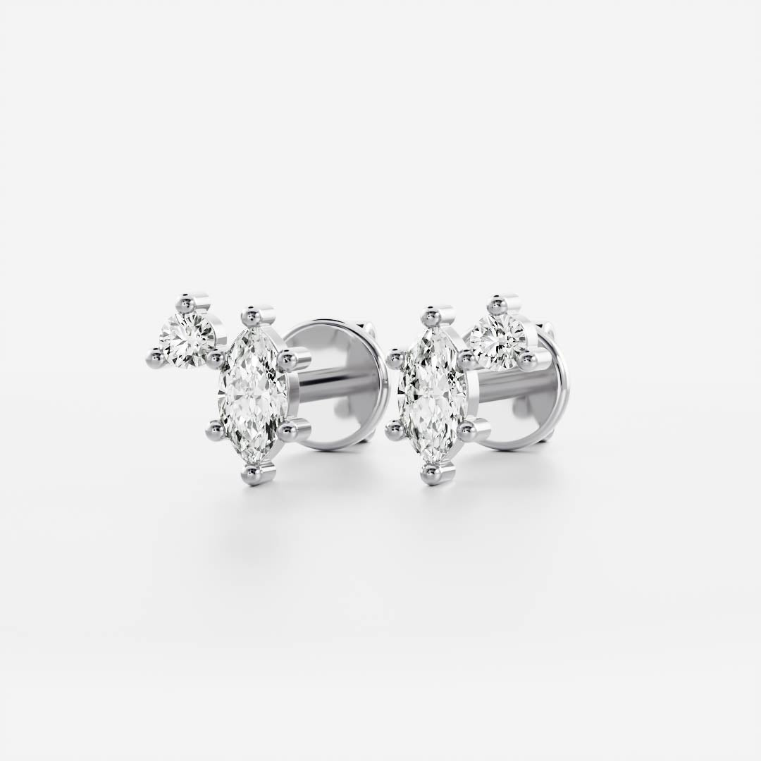 Signature Cultured Diamond Toi Et Moi Birthstone Studs - April