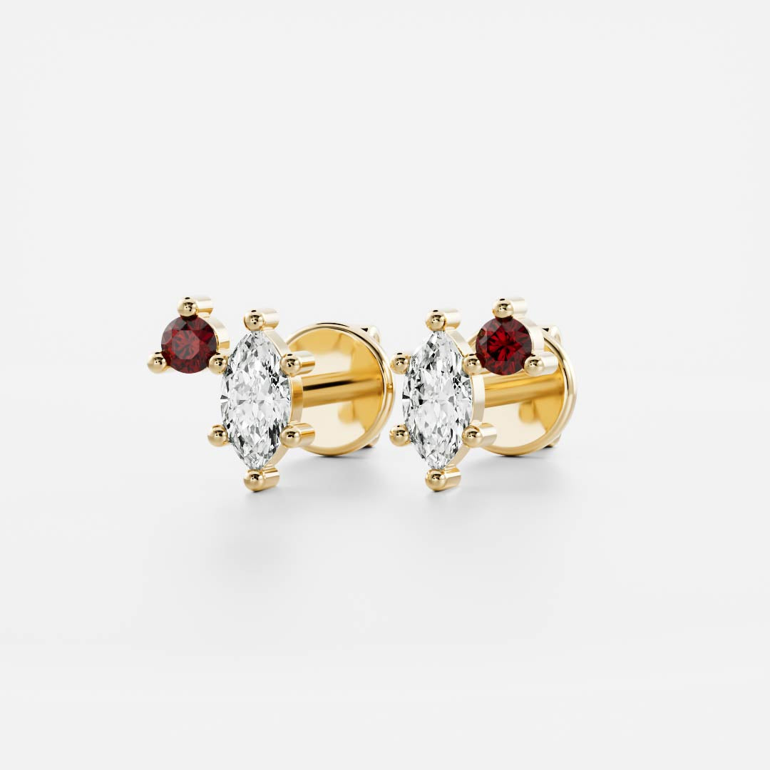Signature Garnet Toi Et Moi Birthstone Studs - January