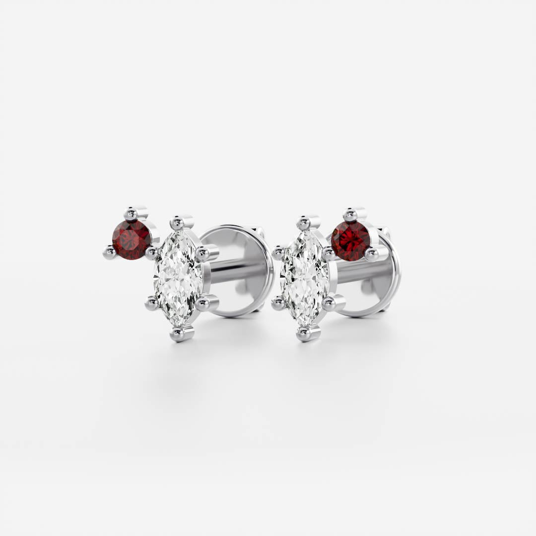 Signature Garnet Toi Et Moi Birthstone Studs - January
