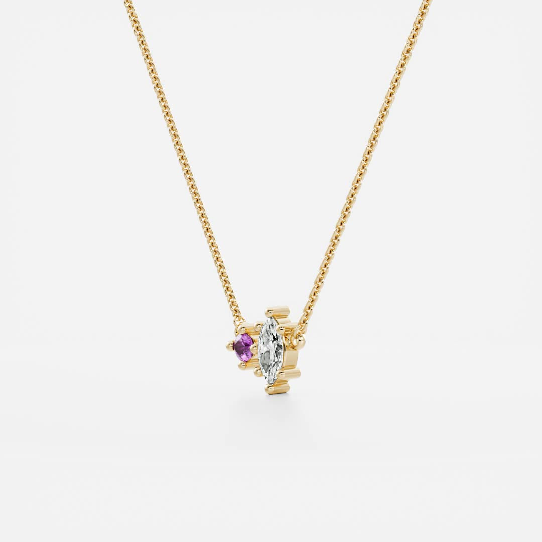 Signature Amethyst Toi Et Moi Birthstone Necklace - February