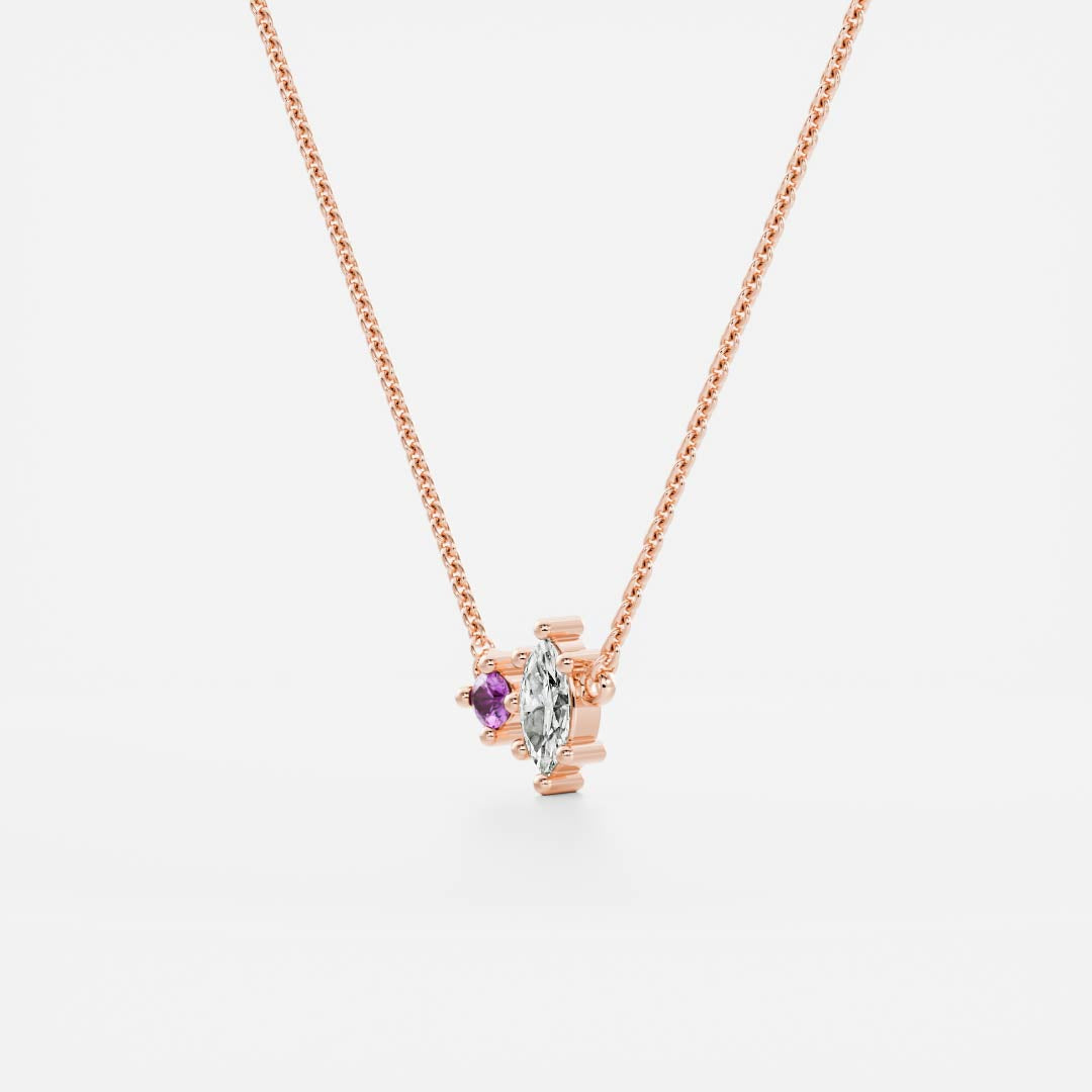 Signature Amethyst Toi Et Moi Birthstone Necklace - February