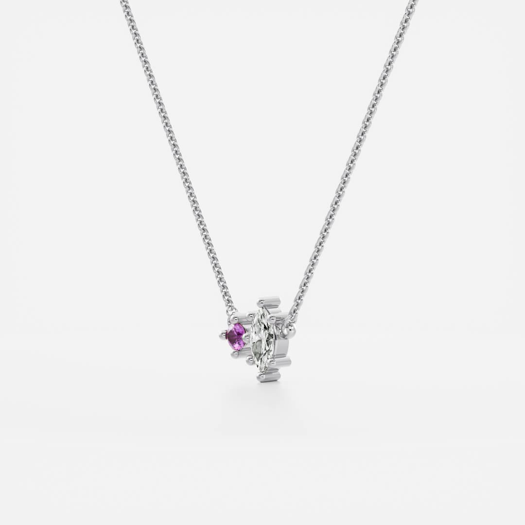 Signature Amethyst Toi Et Moi Birthstone Necklace - February
