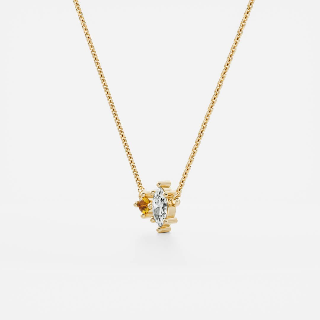 Signature Citrine Toi Et Moi Birthstone Necklace - November