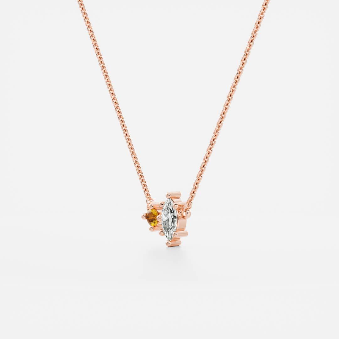 Signature Citrine Toi Et Moi Birthstone Necklace - November