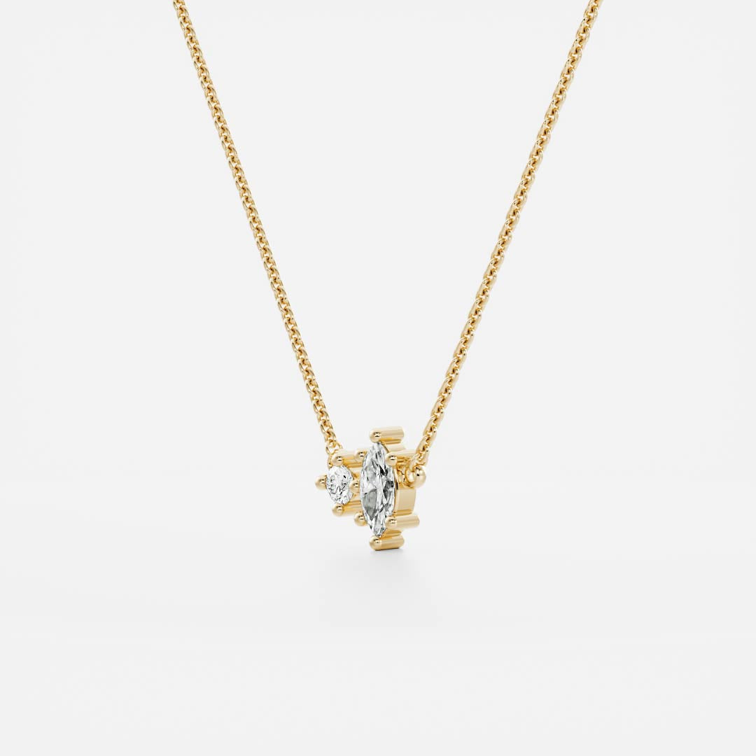 Signature Lab Diamond Toi Et Moi Birthstone Necklace - April