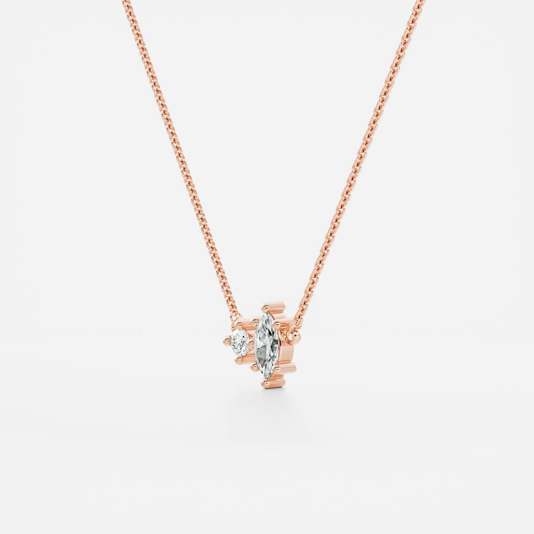 Signature Lab Diamond Toi Et Moi Birthstone Necklace - April