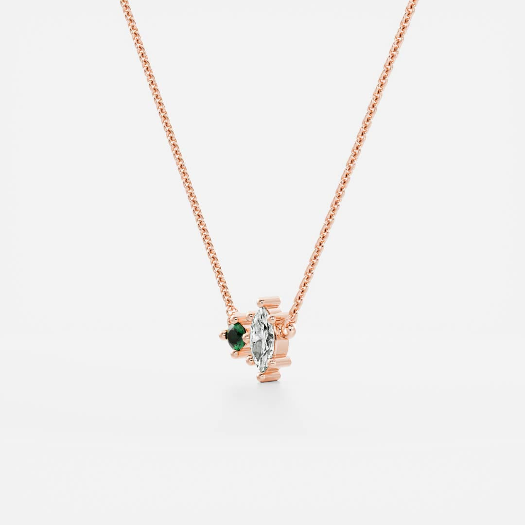 Signature Emerald Toi Et Moi Birthstone Necklace - May