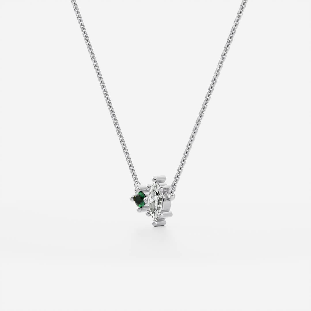 Signature Emerald Toi Et Moi Birthstone Necklace - May