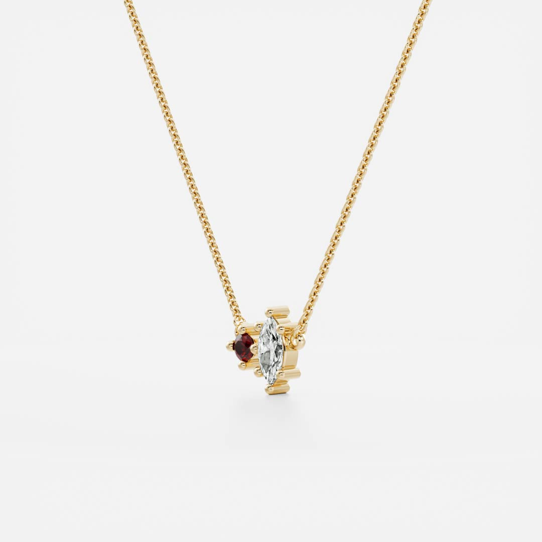 Signature Garnet Toi Et Moi Birthstone Necklace - January