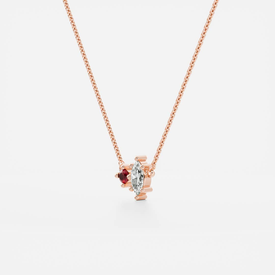 Signature Ruby Toi Et Moi Birthstone Necklace - July