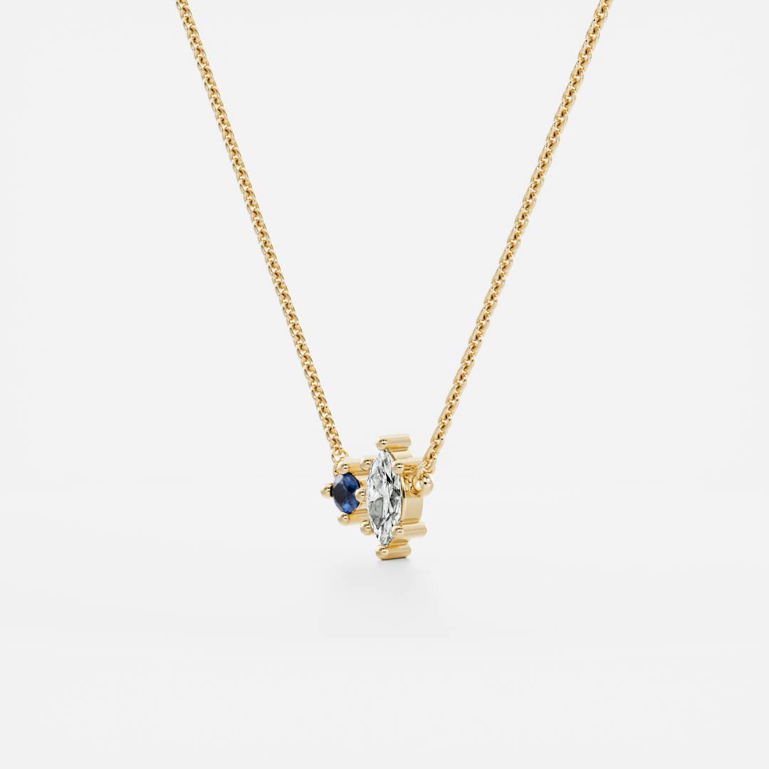Signature Sapphire Toi Et Moi Birthstone Necklace - September