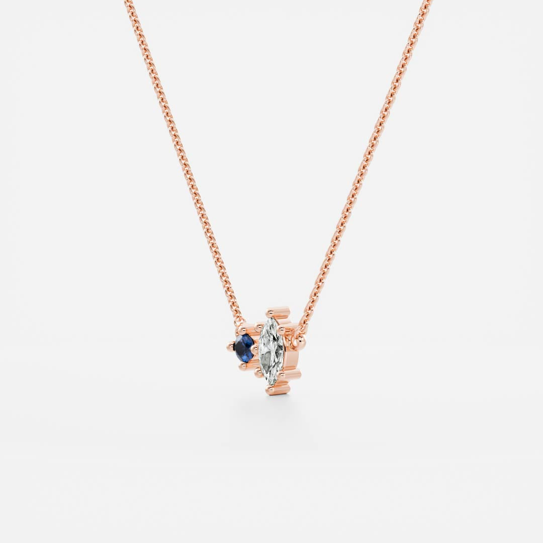 Signature Sapphire Toi Et Moi Birthstone Necklace - September
