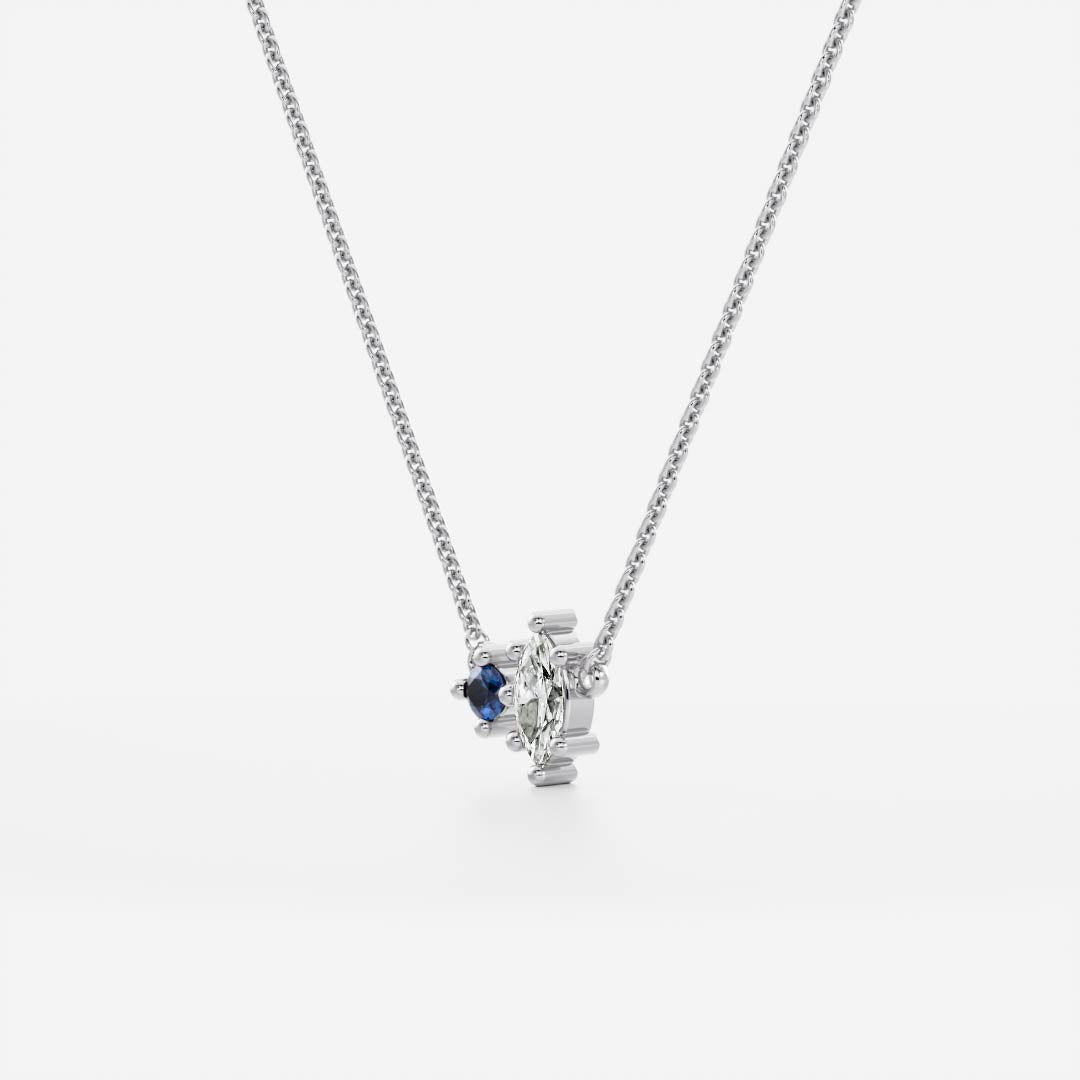 Signature Sapphire Toi Et Moi Birthstone Necklace - September