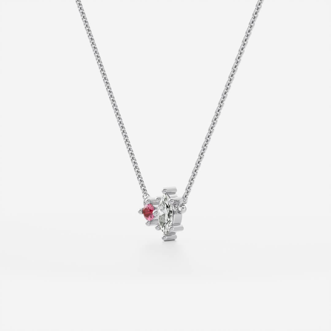 Signature Tourmaline Toi Et Moi Birthstone Necklace - October