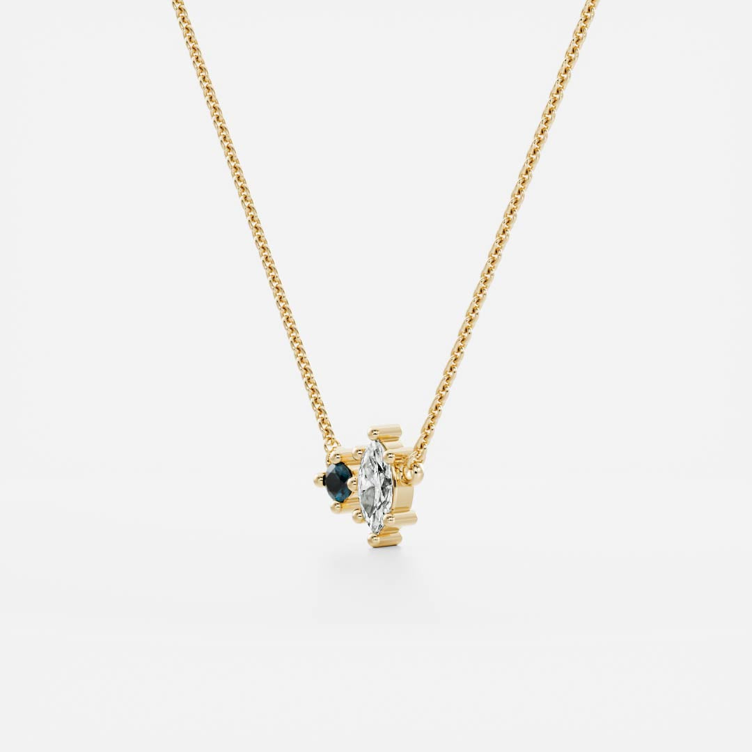 Signature Blue Topaz Toi Et Moi Birthstone Necklace - December