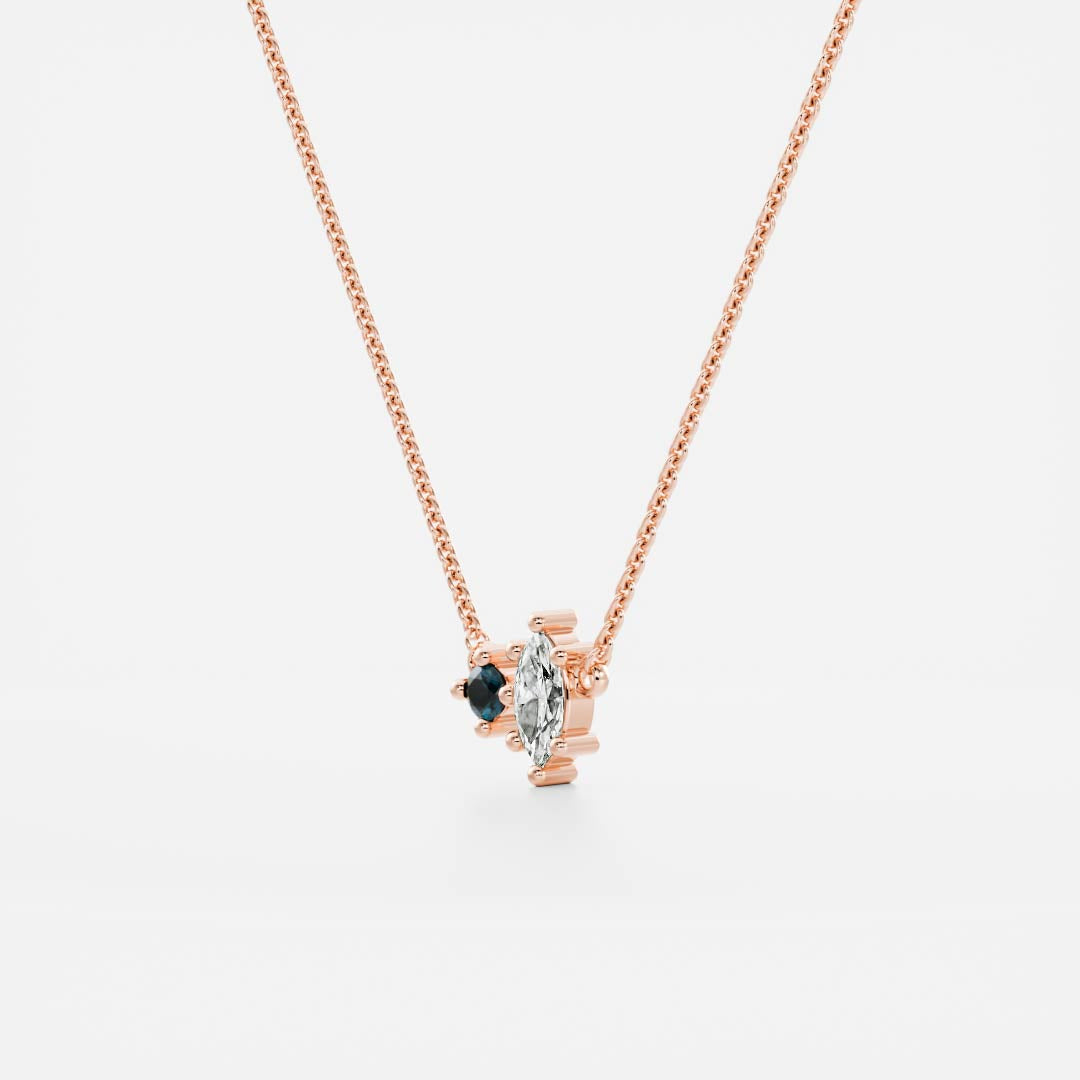 Signature Blue Topaz Toi Et Moi Birthstone Necklace - December