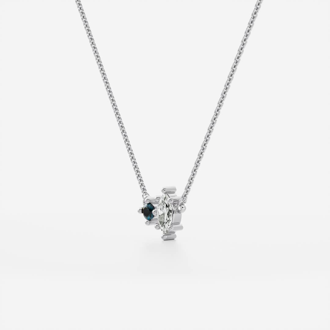 Signature Blue Topaz Toi Et Moi Birthstone Necklace - December